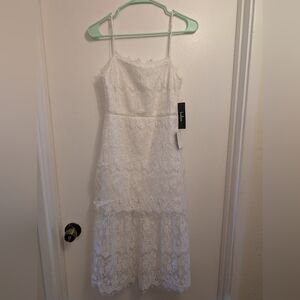 Lulu's White Lace Maxi Dress